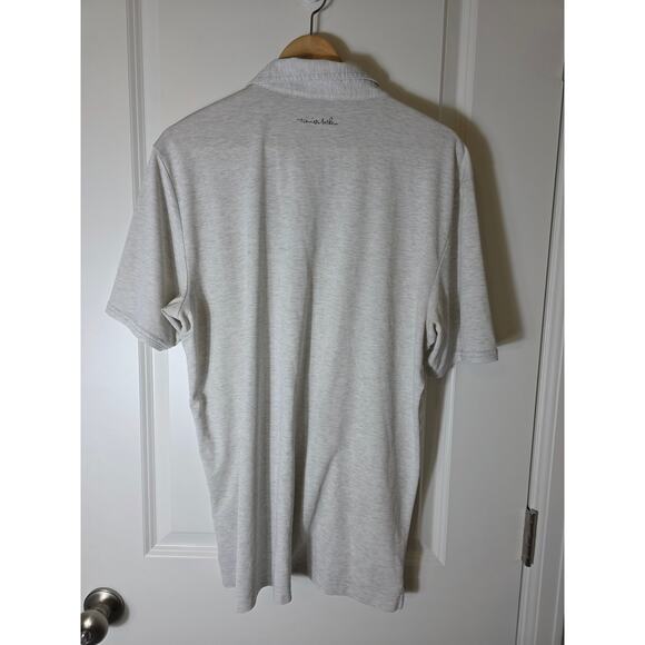 TRAVIS MATHEW Tan Sand Soft Knit Active Outdoor Golf Polo Shirt SZ L - Picture 2 of 8